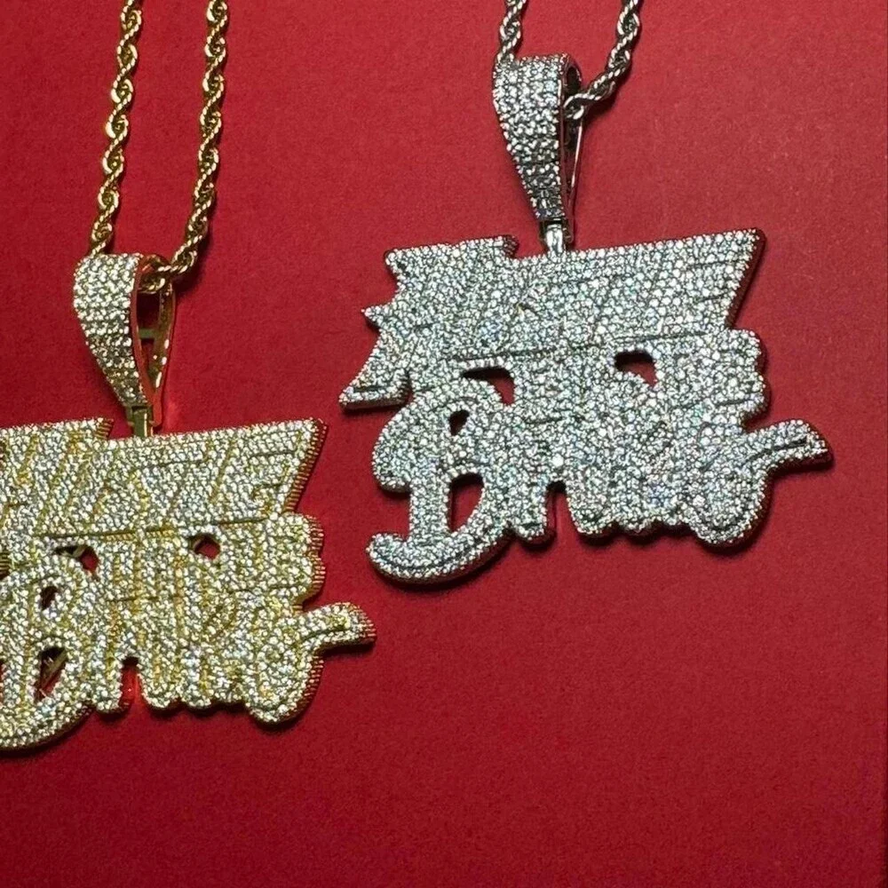 Hustle Or Be Broke Pendant with rope chain 24inch